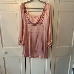 Astr Pink Long Sleeve Dress